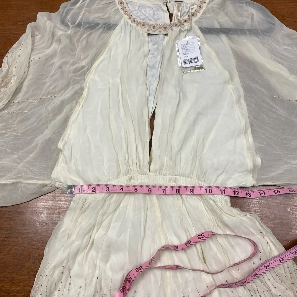 NWT Free People Butterfly Kisses Beaded Romper Size Small
